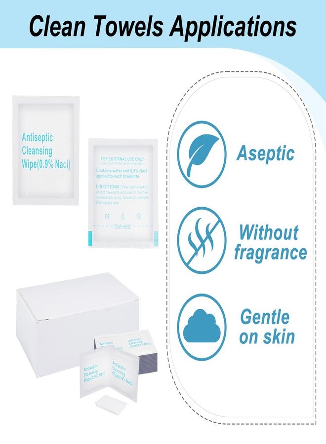 UCEHIPAW 160 Pcs Sterile Saline Wipes Individually Wrapped Travel Packets Antiseptic Cleansing Wet for Adult Wound Eye Face Aftercare Swabs - Image 3
